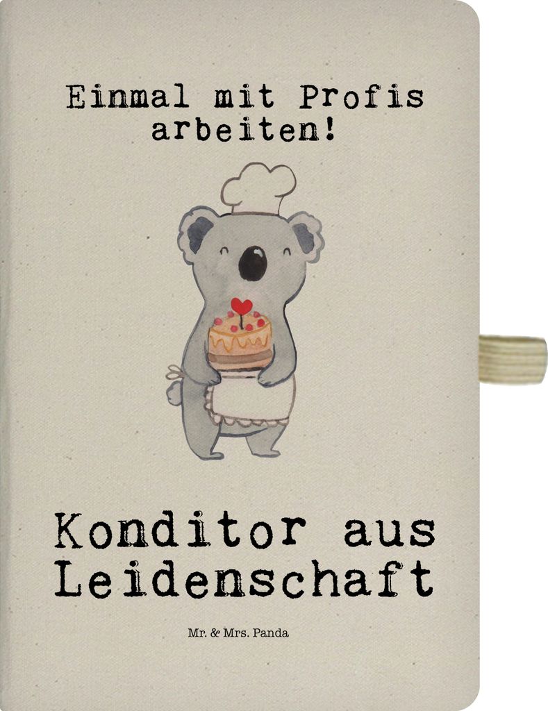 Mr. & Mrs. Panda notizbuch Konditor Leidenschaft - Transparent - Geschenk, Tagebuch, Journal, Confiseur, Schreibbuch, A4 Kariert, Kladde, Bäcker, ...