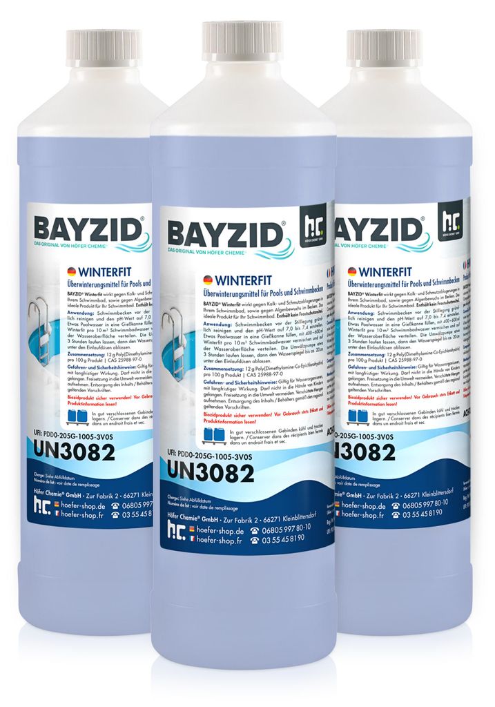 3x 1 L BAYZID® Winterfit Überwinterungsmittel für Pools Produktbild 