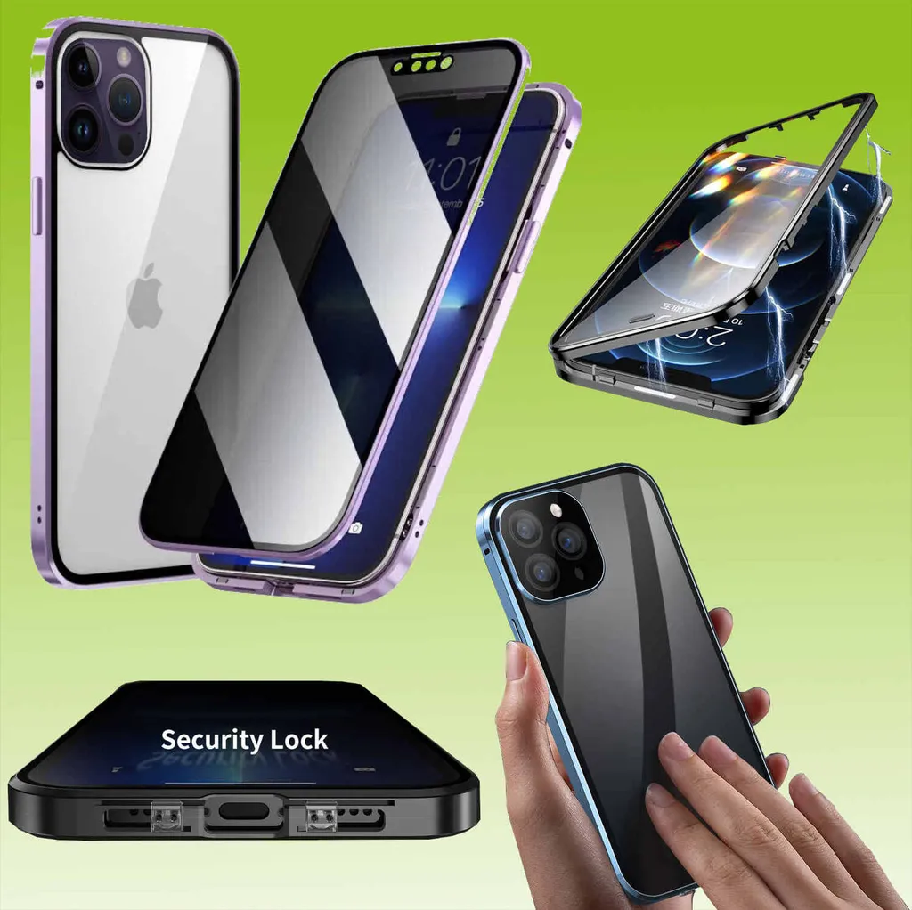 Custodia Lusso iPhone 14 Pro Magnetica Vetro Privacy - Chic Design