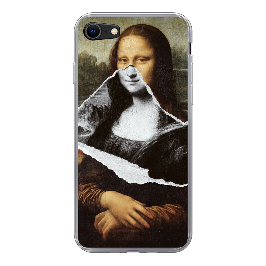 MuchoWow Handyhülle Schutzhülle Hülle für iPhone 7 Mona Lisa - Da Vinci - Kunst Silikon Softcase Handy Hülle - Kartenhalter