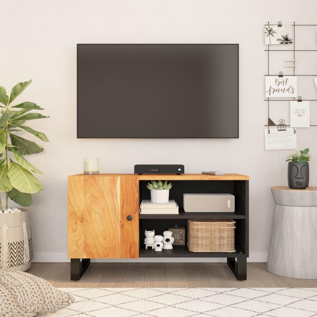 Mobile TV 80x33x46 cm in legno massiccio di acacia e Immagine del prodotto 