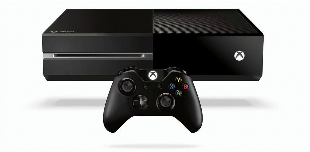 A black Xbox One console and controller are displayed against a white background.