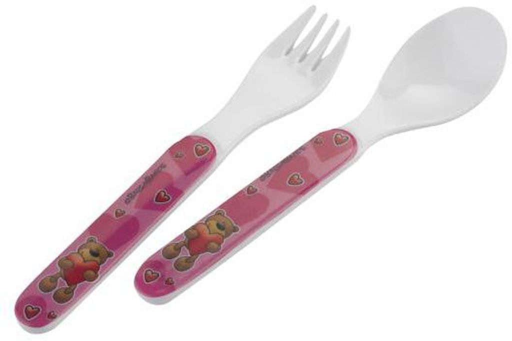 TESTRUT Besteck LiebhaBÄR, Kunststoff, 14 cm lang Gabel und Löffel