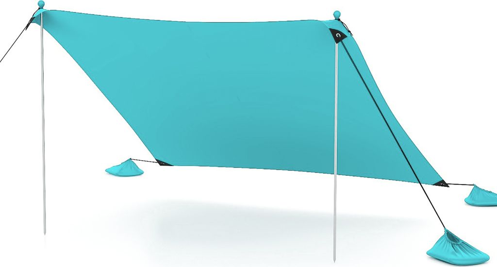 Tenda da spiaggia COSTWAY 300x300cm, tenda solare UPF 50+ Immagine del prodotto 