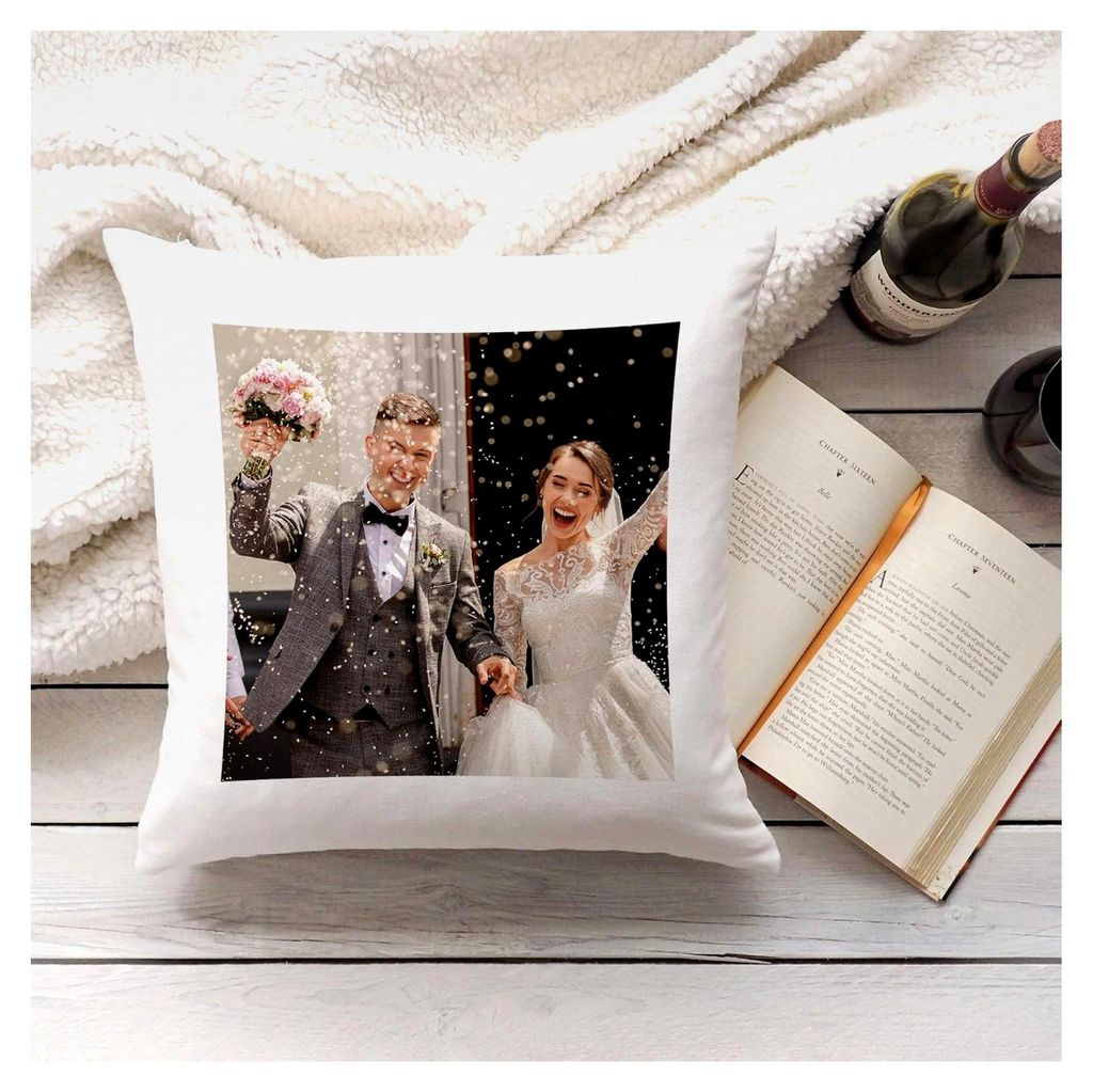 Bedrucktes Kissen zur individuellen Gestaltung - mit eigenem Foto und Text - Persönliches Geschenk für Sie und Ihn - 100% Polyester - 40 x 40 cm ...