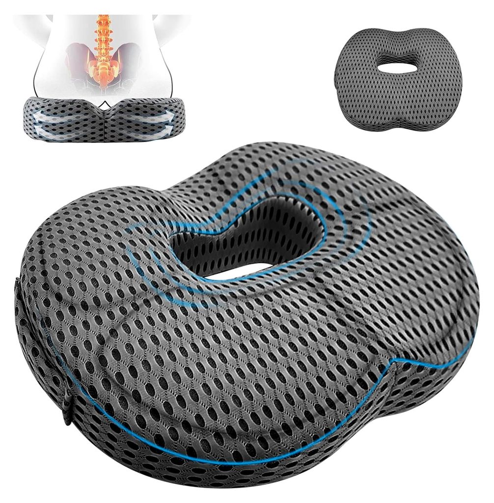 Orthopädisches Sitzkissen, Anti-Dekubitus-Stuhlkissen für Bürostühle, ergonomische Entlastung für Steißbein, Hämorrhoiden und Hüfte, rutsch...
