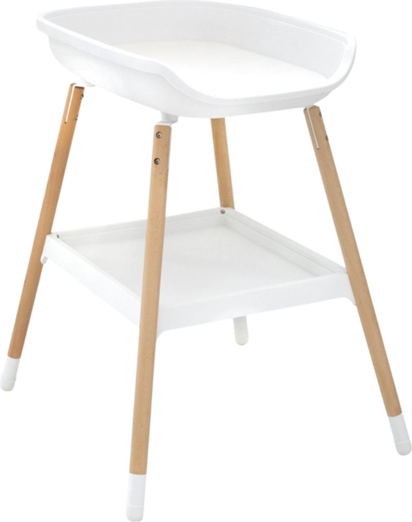 BabyTrold Markland Wickelstation freistehend – Wickeltisch mit Ablagen, stabil, pflegeleichte Wickelfläche, ergonomische Höhe