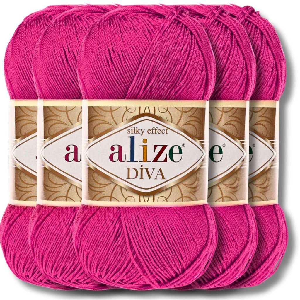 Alize 5x 100g Diva Wolle, Uni, Häkeln, Stricken (149)