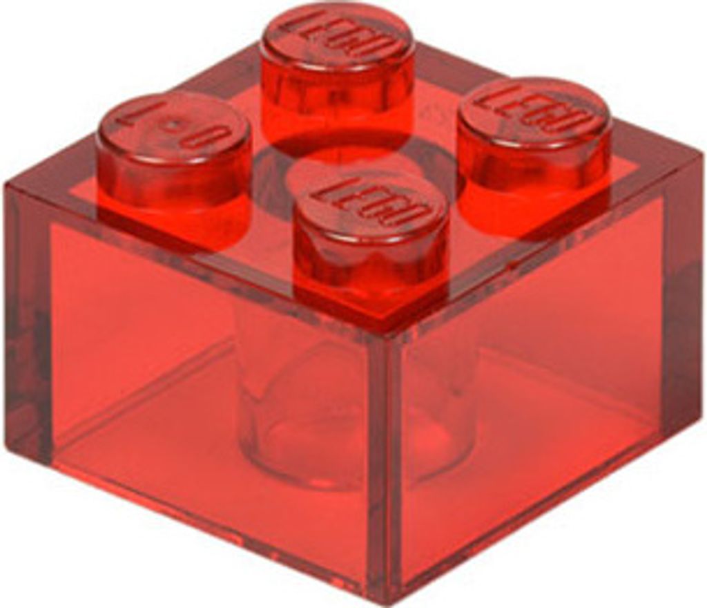1 Stück LEGO, Teil Nr. 3003 in Trans Rot (Trans Red) Produktbild 
