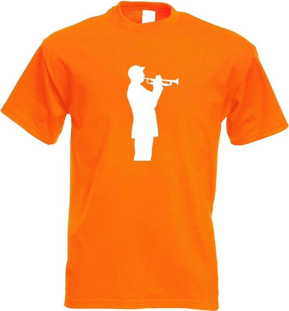 Kiwistar - T-Shirt - orange - Trompetenspieler - Jazz Motiv Bedruckt Funshirt Design Print - mit Motiv Bedruckt - Funshirt Design - Sport - Freizei...