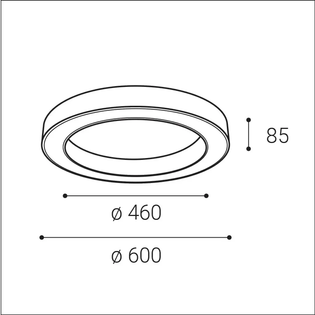 Éclairage de salon LED puissant 60cm plafonnier blanc 2CCT réglable