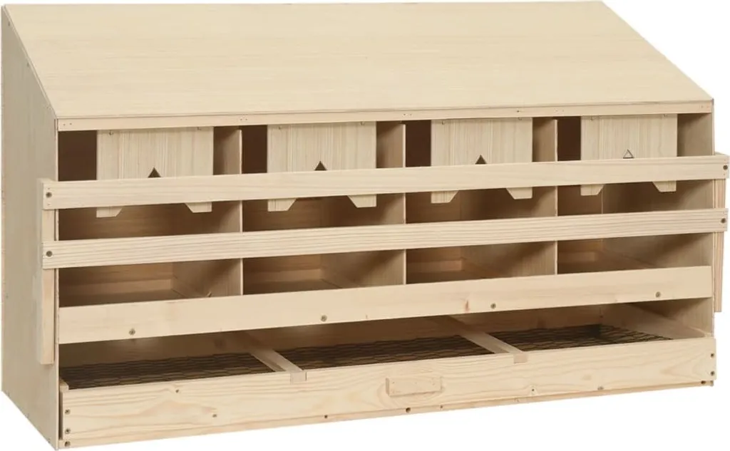 Pondoir bois 4 places pour poulailler - Pin massif 106cm de large