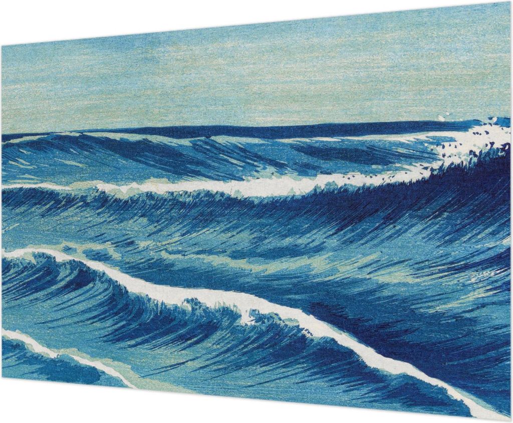 Wandtapete - Dekorative Tapete für Wohnzimmer - Tapetenfolie für Wanddekoration - 312x219 cm - Meereswellen