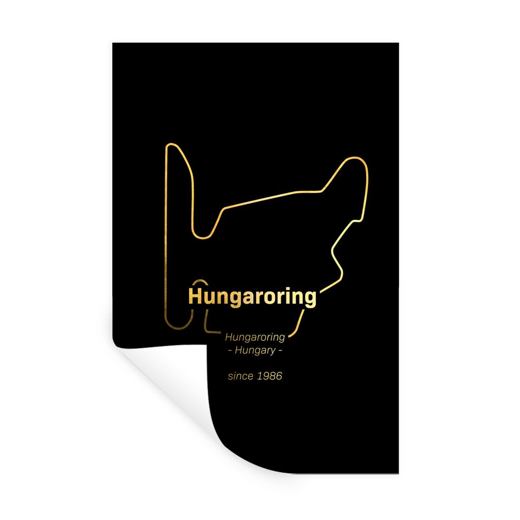 MuchoWow Wandtattoo Wandsticker Wandaufkleber Ungarn - F1 - Rennstrecke 40x60 cm Selbstklebend und Repositionierbar - Wierderverwendbar - Selbstk...