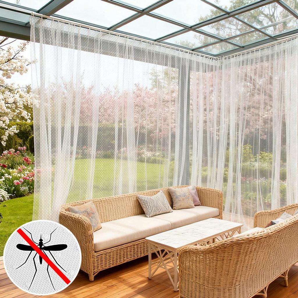2er Set Fliegengitter Vorhang Outdoor Moskitonetz Produktbild 