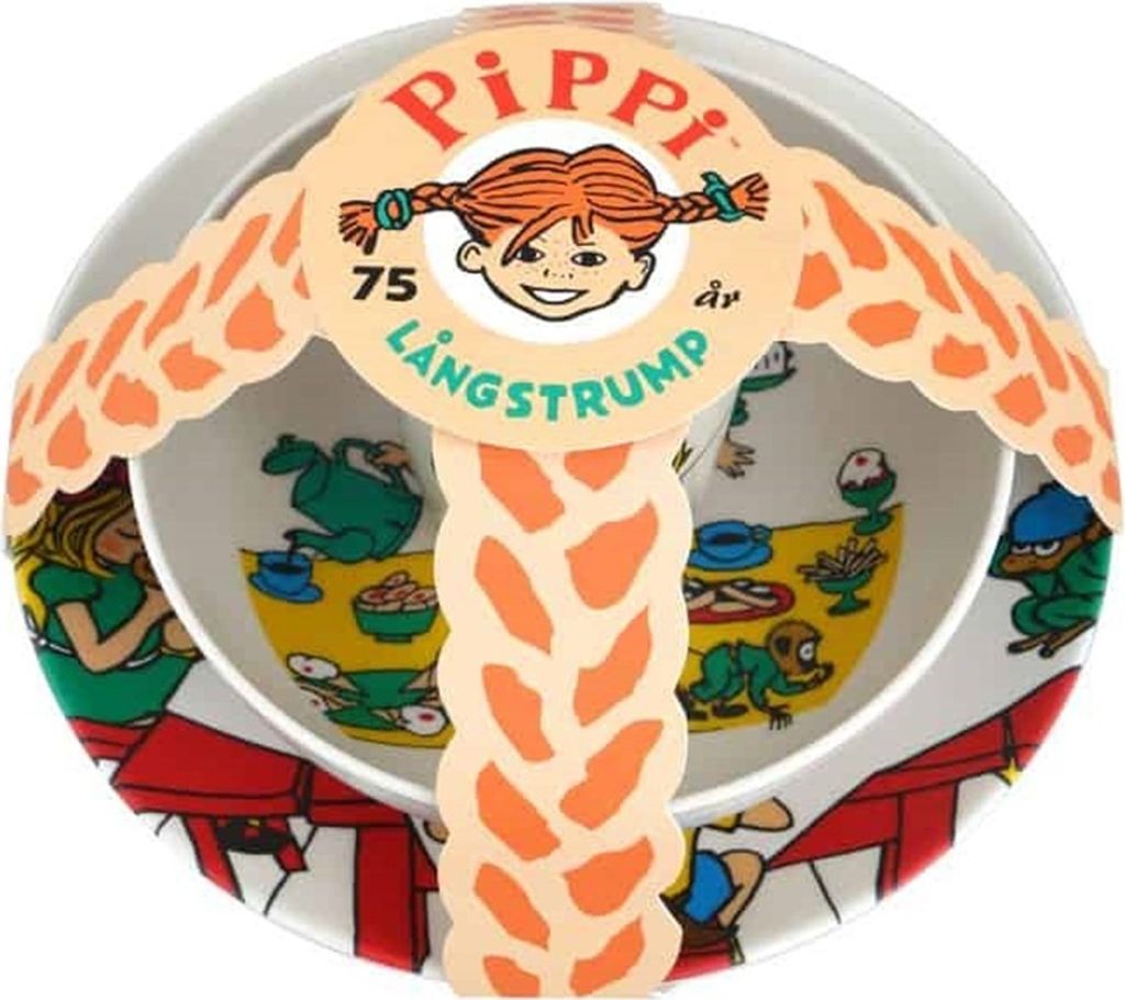 Pippi Langstrumpf Teller Set mit Becher 3 Teilig Geschenk Produktbild 