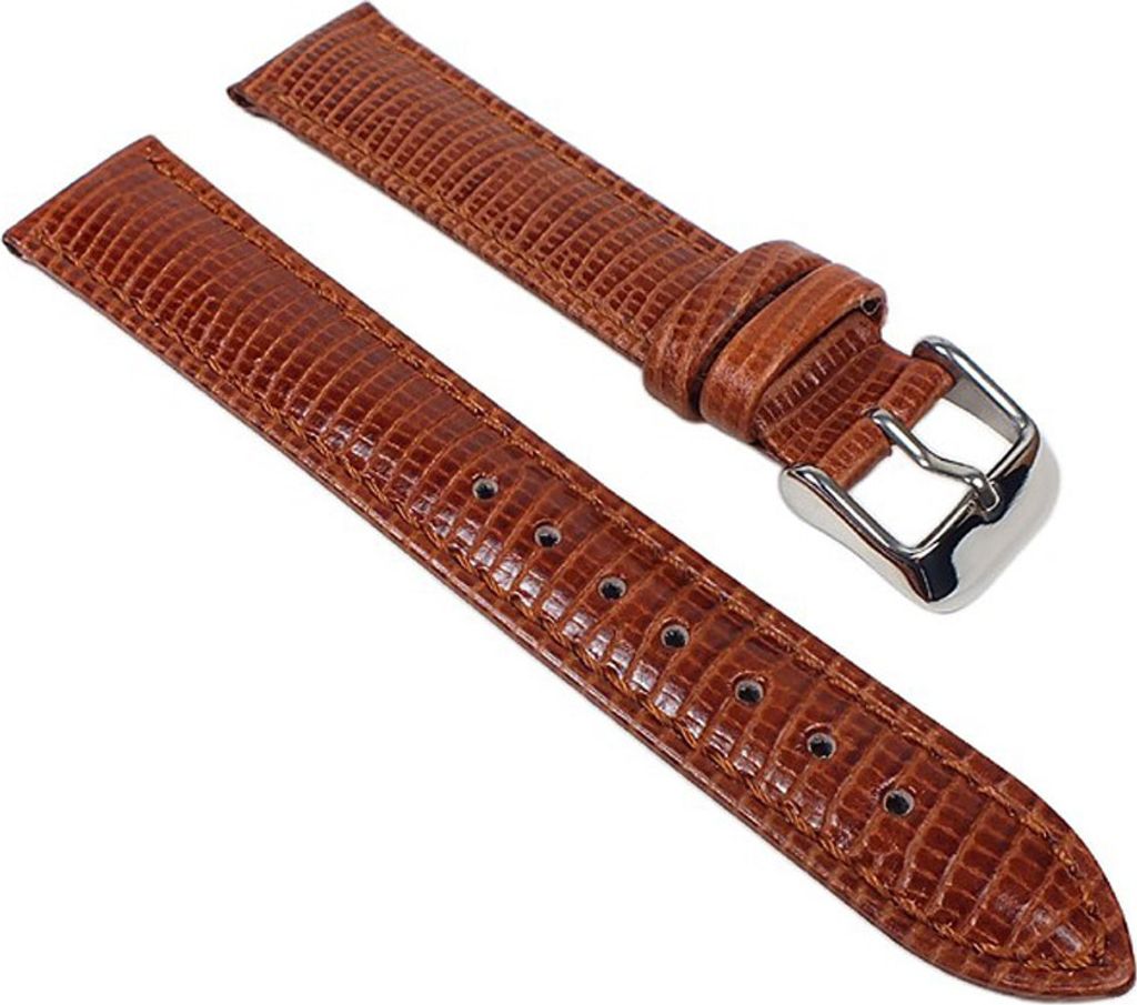 Uhrenarmband Kalbsleder Braun Lizard-Print 22898S, Stegbreite:20mm