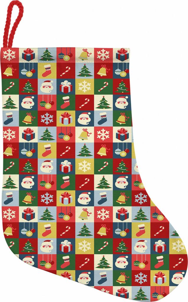 ABAKUHAUS Weihnachten Hängende Nikolausstiefel Weihnachtssocken, Santa Surprise Boxes, Weihnachtsstrumpf zum Aufhängen, 35x50cm, Mehrfarbig