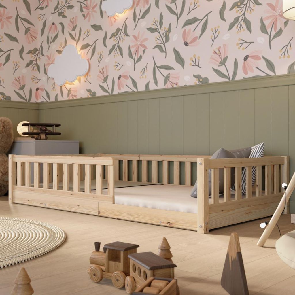 Crazy Pine Kinderbett 100x200 cm – Massives Montessori Produktbild 