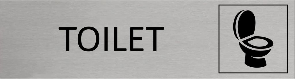 CombiCraft Aluminium Türschild Toilet 165x45mm mit 3M-Tape
