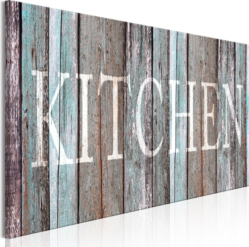 Modernes Wandbild m-C-0425-b-a (150x50 cm) - 1 Teilig Bilder Fotografie auf Leinwand Foto Bild Dekoration Wand Bilder Kunstdruck KITCHEN AUFSCHRIFT