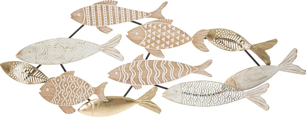 Déco Murale Poisson Beige 118cm : Idéal pour Habiller un Grand Mur Vide