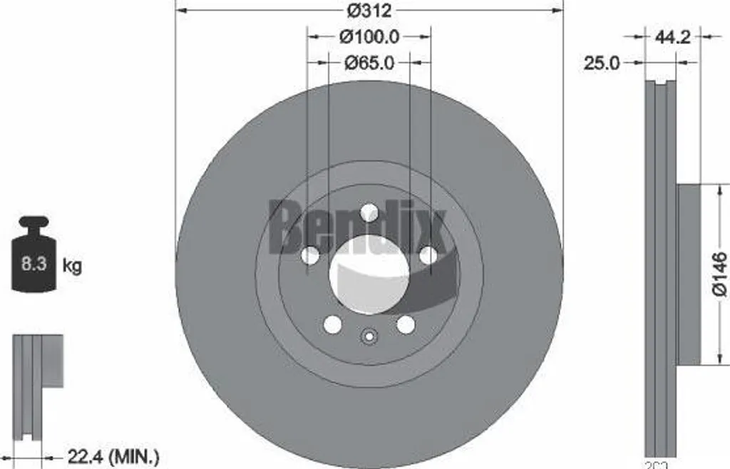 Disque de frein haute teneur en carbone BENDIX BDS1600HC pour Audi A1 GB