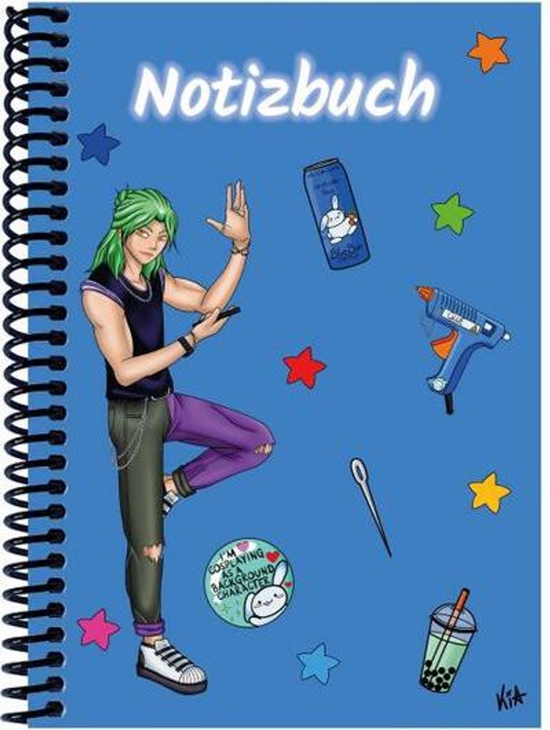 A 4 Notizbuch Manga Quinn, blau, liniert