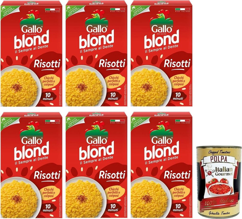 6x Gallo Riso Blond Risotti,100% Italienischer Reis, Ideal Produktbild 