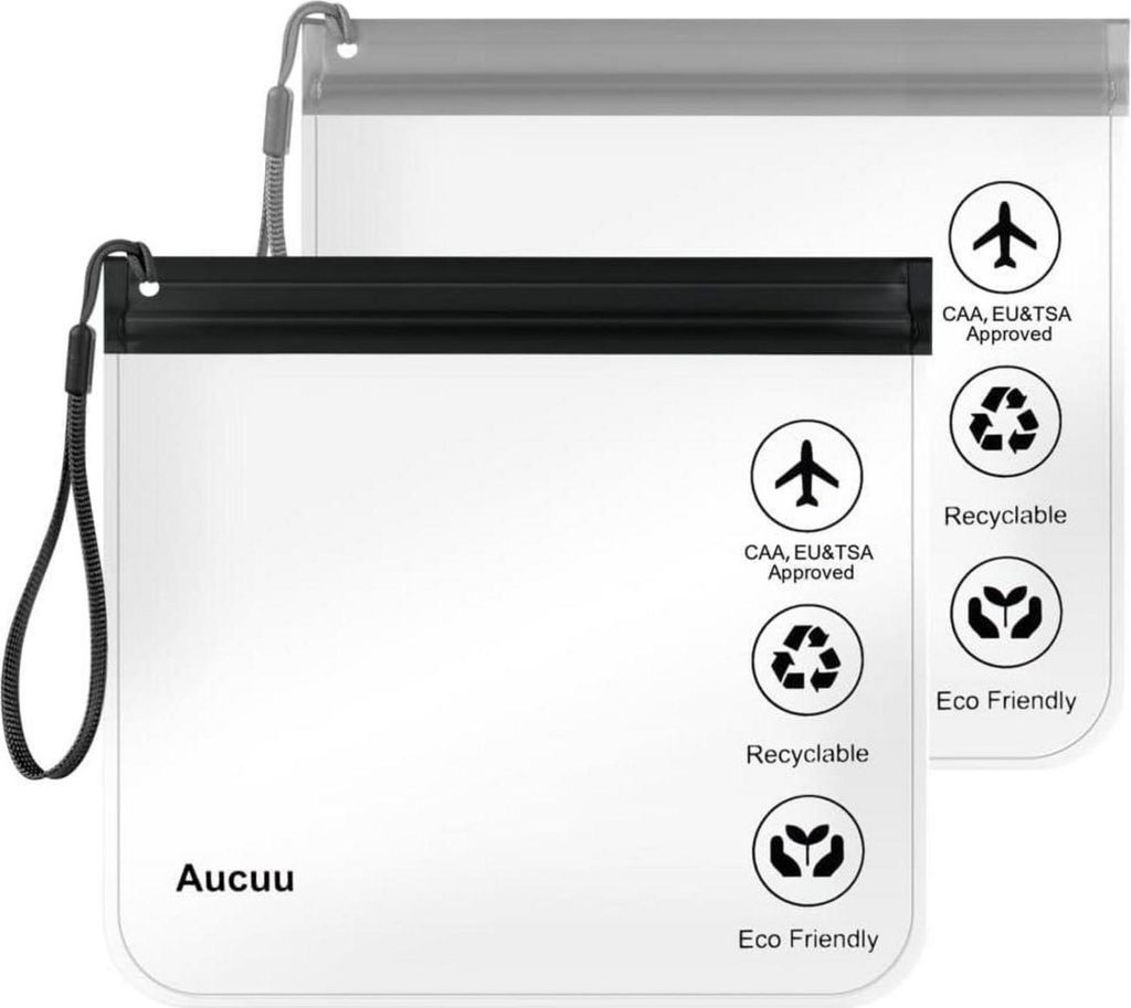 Aucuu 1L Transparente Flugzeug-Kulturbeutel für Produktbild 