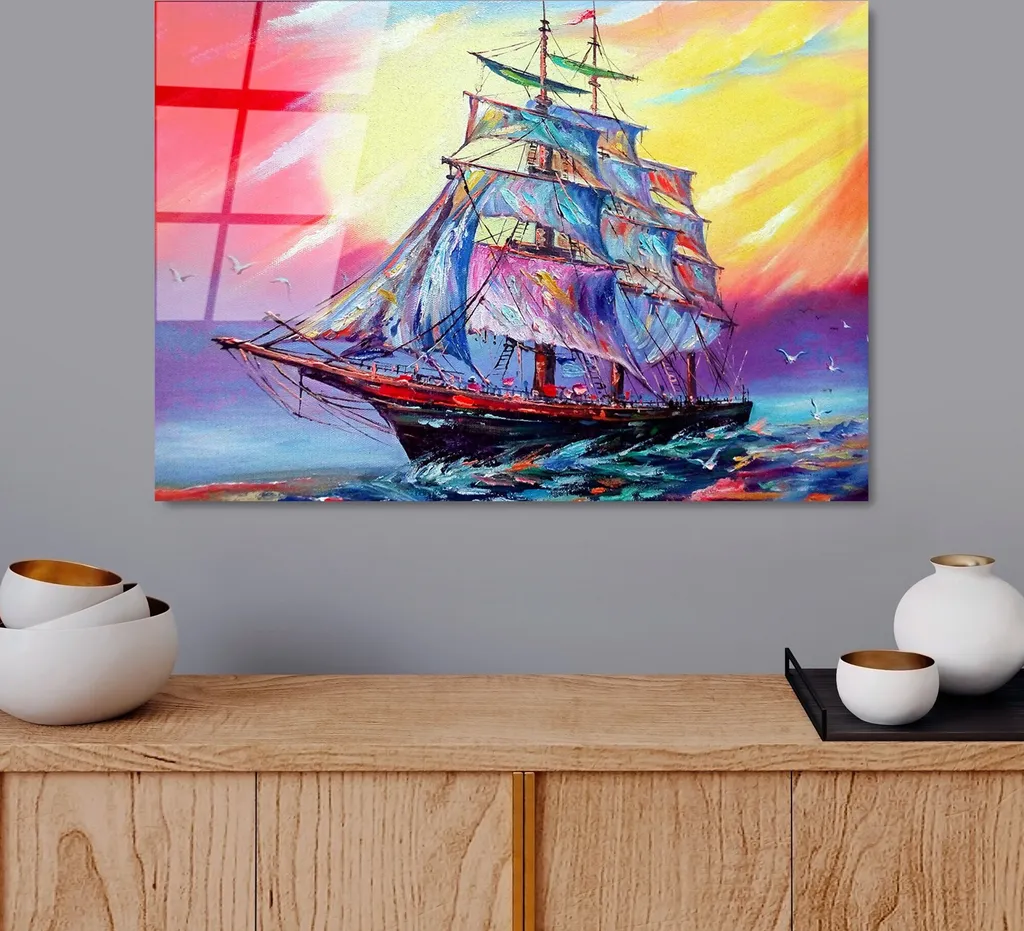 Wallity UV-374 50x70 Decorazione Parete Vetro Temperato Multicolore