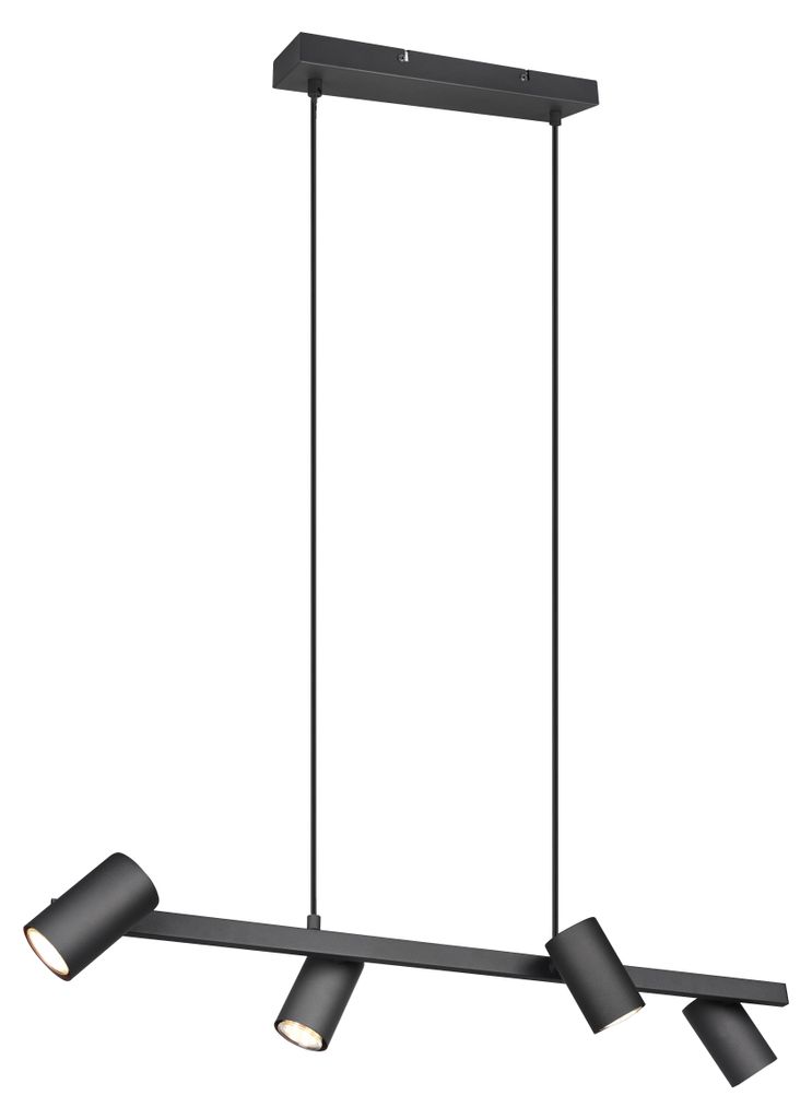 TRIO Trio Marley -riippuvalaisin 80 cm, 4-osainen, GU10, Zdjęcie produktu 