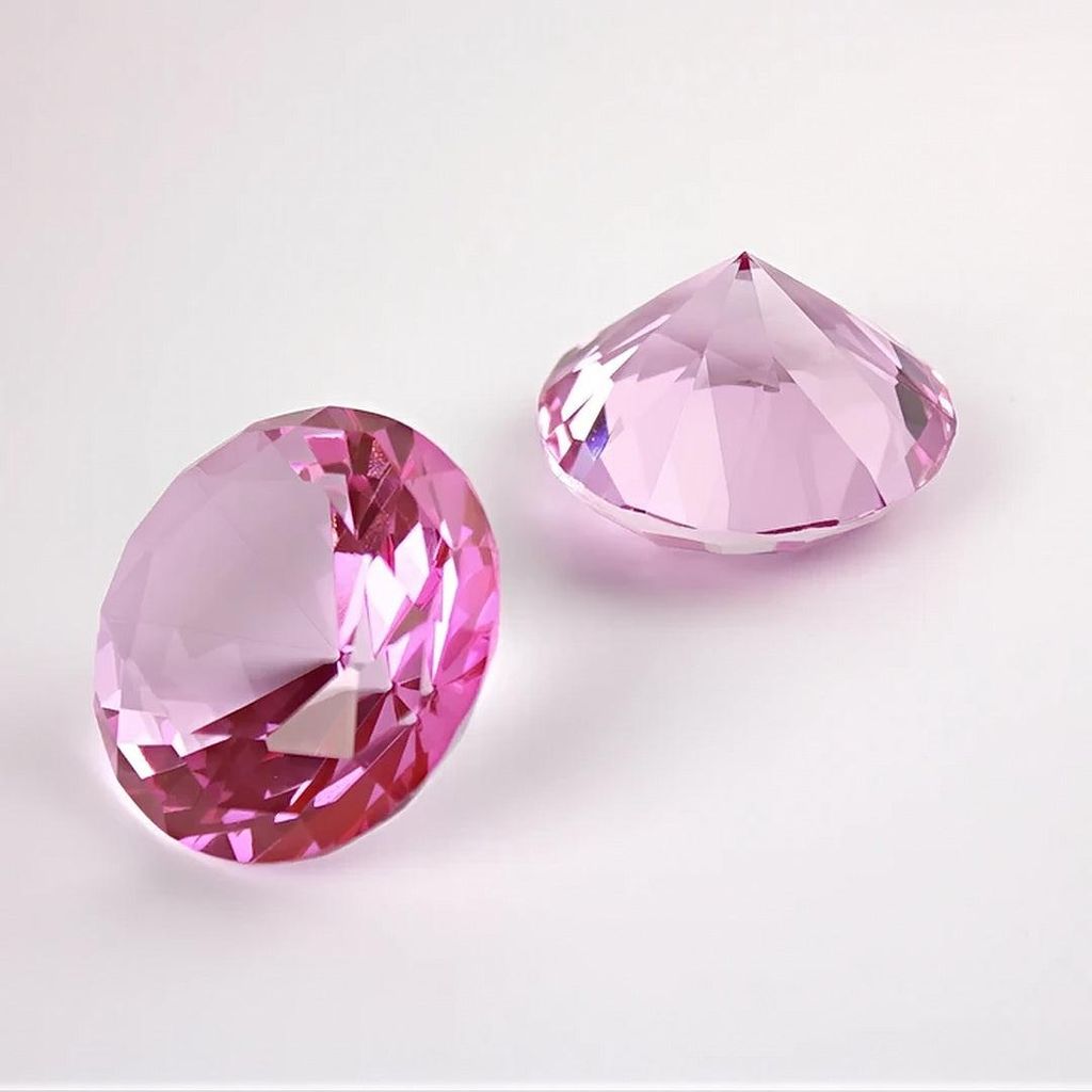 Glasdiamant Brillantschliff | 3/4/5/6 cm 3 cm Rosa Produktbild 