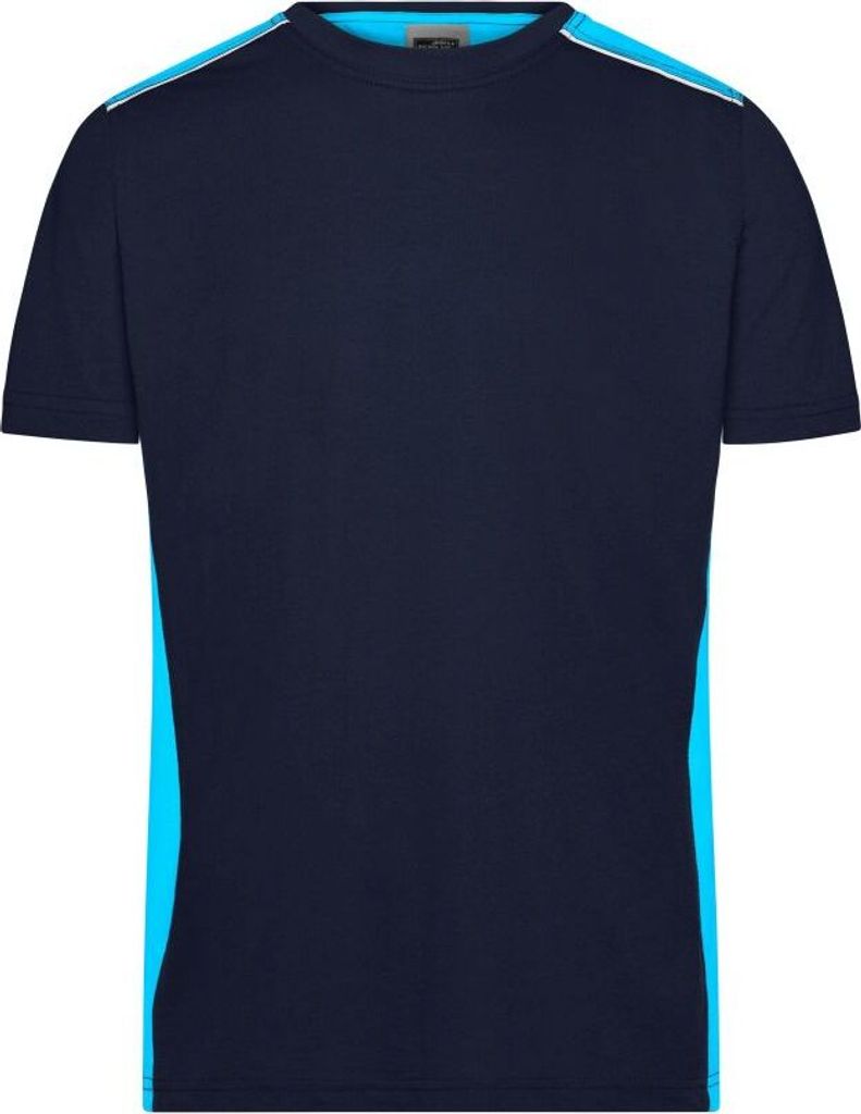 Men's Workwear T-Shirt - COLOR - navy/turquoise, Gr. 5XL