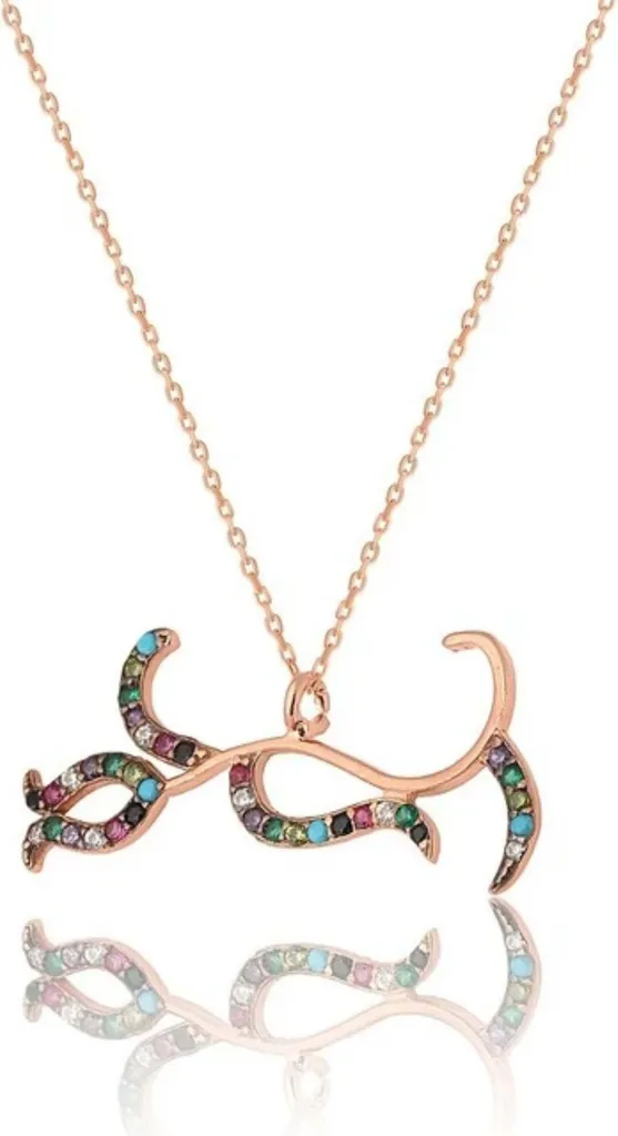 Collier Tulipe en Argent 925 et Cristaux Zircone, Finition Or Rose Chic