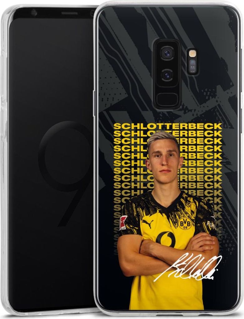 DeinDesign Handyhülle für Samsung Galaxy S9 Plus Duos Silikon Hülle Case Smartphone Schutzhülle BVB Borussia Dortmund Nico Schlotterbeck