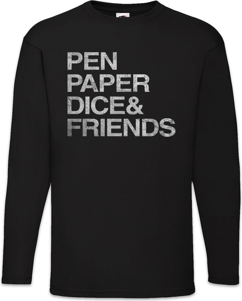 Urban Backwoods Pen Paper Dice & Friends, Langarm T-Shirt, Farbe: Schwarz, Größe: 5XL