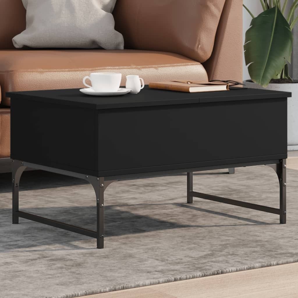 Maison Exclusive - Couchtisch Schwarz 70x50x40 cm Holzwerkstoff und Metall