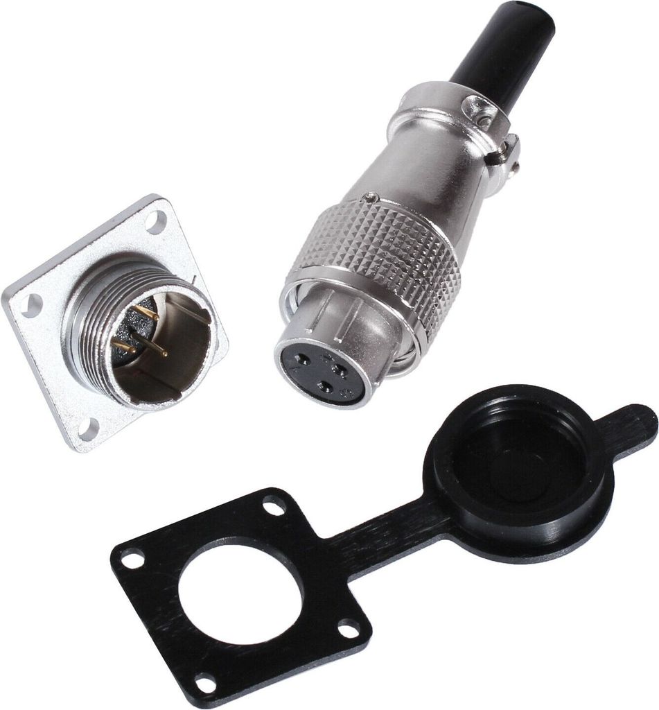 Flansch Stecker Flanschstecker Einbaustecker Steckverbindung Kupplung Ø16mm 4
