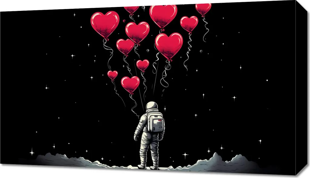 Tableau Déco Astronautes et Cellules 70x40 cm - Poster Grand Format