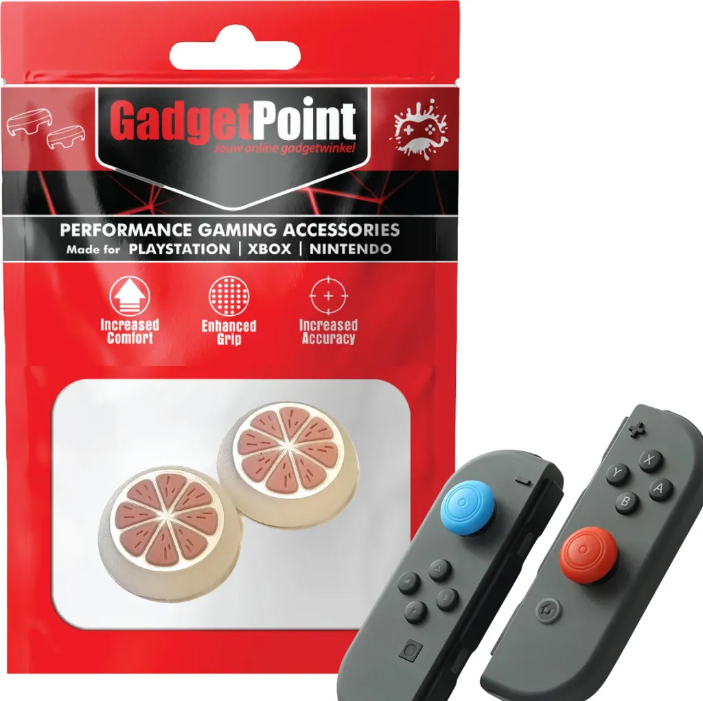 Accessori Nintendo Switch: Cappucci Joystick Frutta Rosa/Bianco