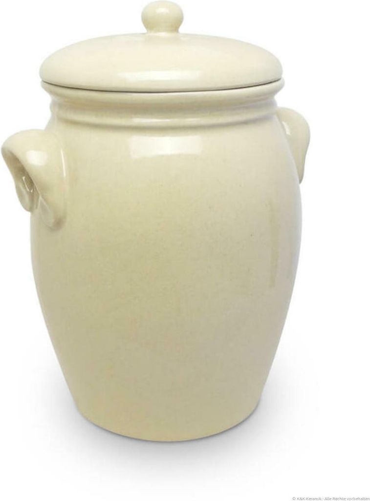 KERAZO Rumtopf 7,0 Liter aus Steinzeug Keramik BEIGE - Produktbild 
