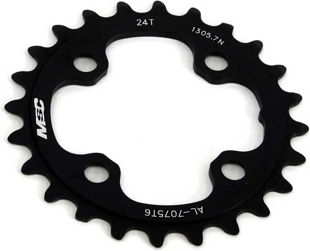 Plateau VTT MSC CNC Alu7075 4 bras 64 BCD 24 dents noir PL24TB