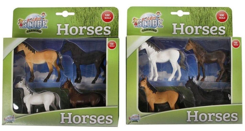 Kids Globe Farming Paardenset 4-delig 1:32 Immagine del prodotto 