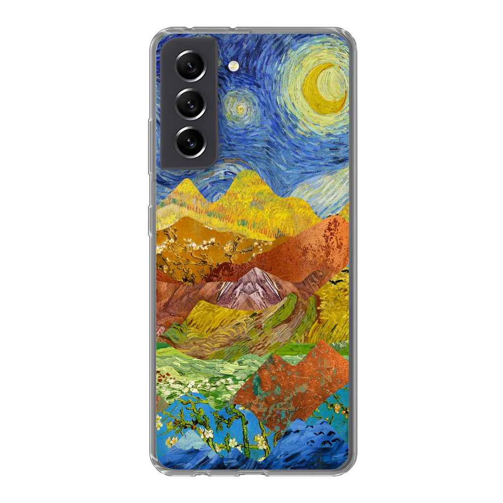 MuchoWow Handyhülle Schutzhülle Hülle für Samsung Galaxy S21 FE Alte Meister - Collage - Van Gogh Silikon Softcase Handy Hülle - Mobiltelefo...