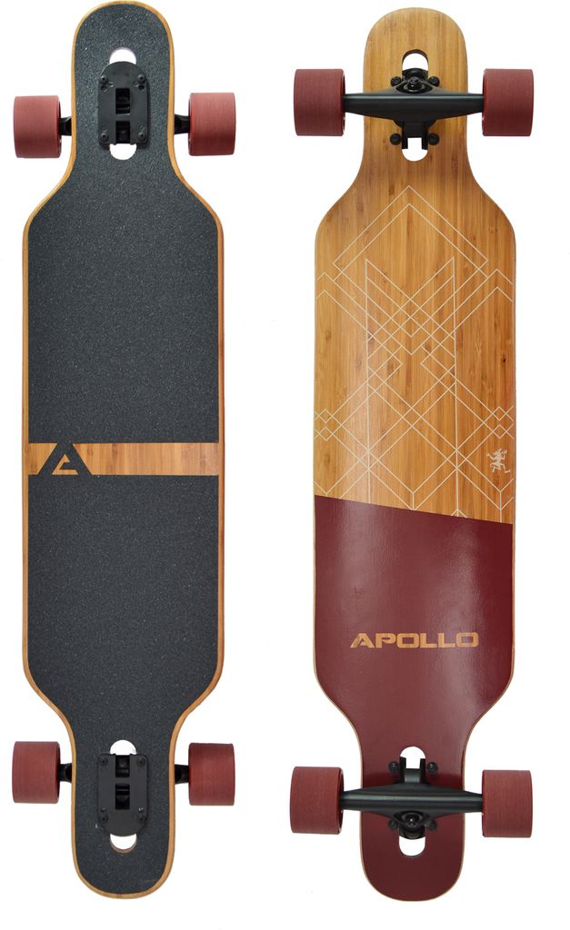 Apollo Fiberglas Longboard "Bali Slide" Twin Tip DT Komplettboard 99,5 x 22 cm 5 Lagen (3 Holz / 2 Fiberglas)