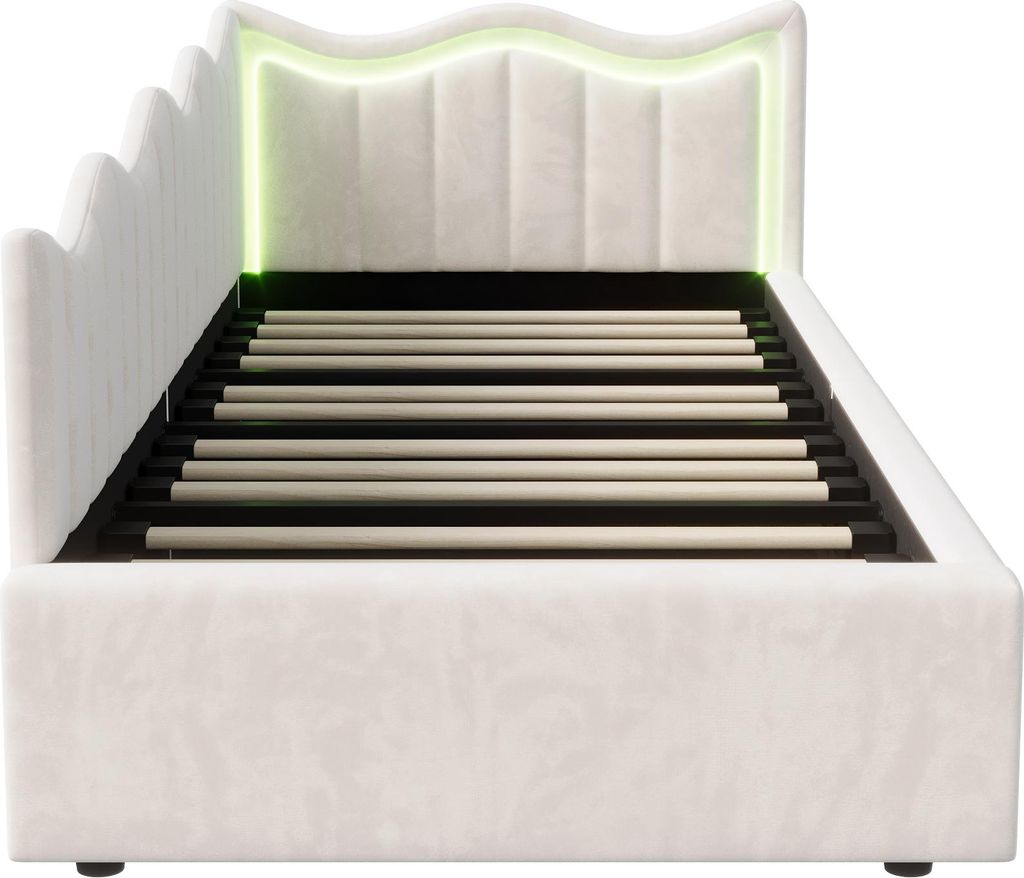 Kinderbett/Tagesbett mit Stauraum und LED-Beleuchtung – 90 Produktbild 