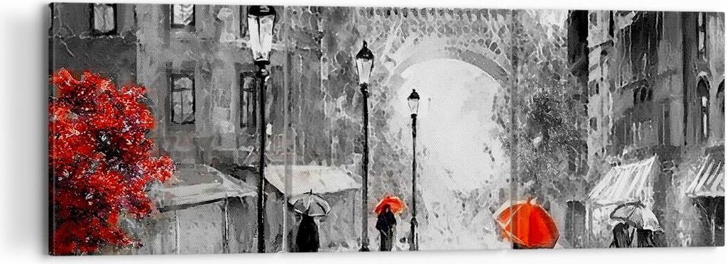 Bild auf Leinwand - Leinwandbild - Paris Stadt Zuhause - 120x40cm - Wand Bild - Wanddeko - Leinwanddruck - Bilder - Kunstdruck - Wanddekoration - L...