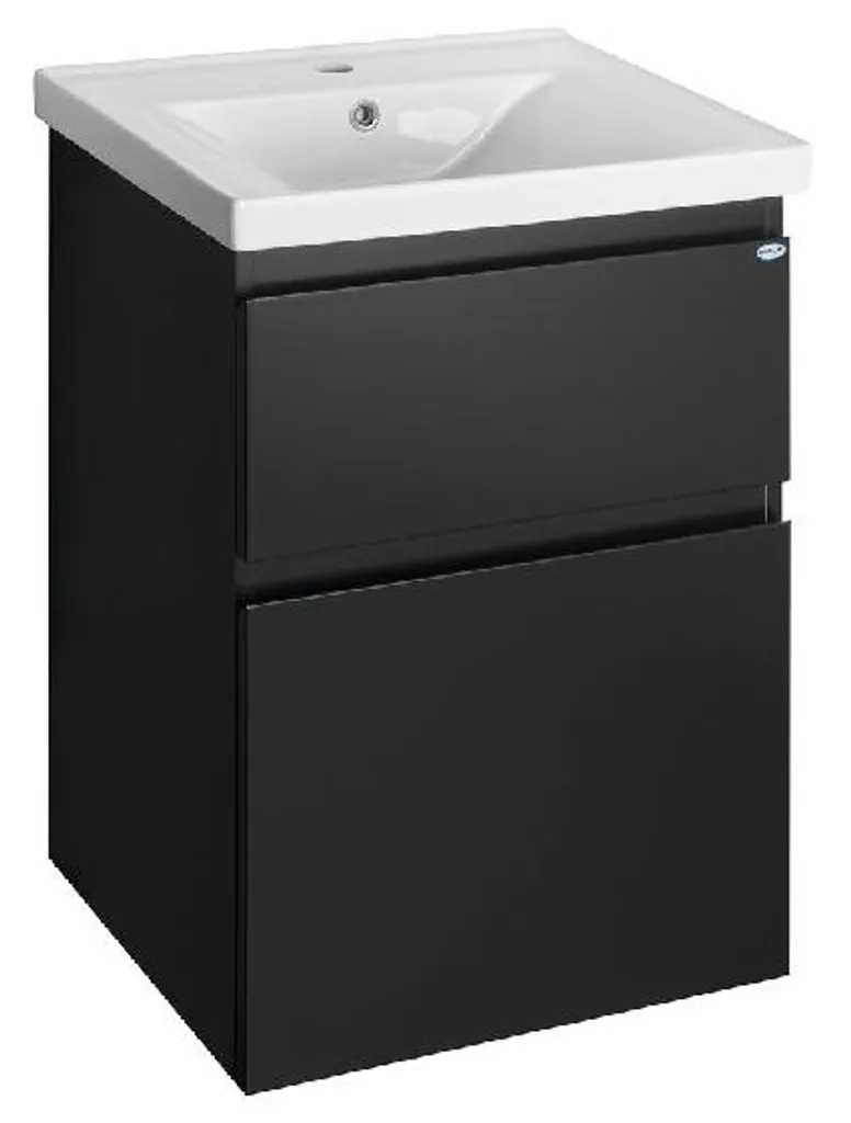 Petit buffet de rangement noir mat ALTAIR meuble d'appoint 52cm de large