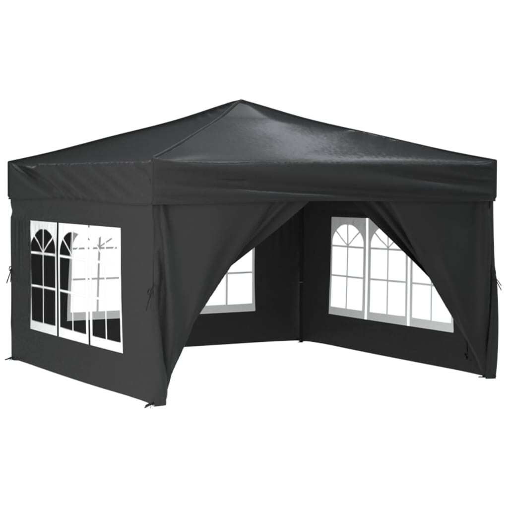 Möbel Partyzelt Wasserdicht Design - Partyzelt/ Festzelt - Faltbar mit Seitenwänden Anthrazit 3x3 m Top2330230